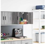 vidaXL Schrankmodule Garagen-Wandschrank Grau Sonoma Holzwerkstoff