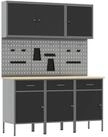 vidaXL Werkzeugschrank Werkbank mit Speicher 8 stk. Schwarz Ingenieure Holz und...