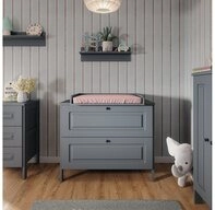 VitaliSpa&reg; Wickelkommode Ajaton, Grau, 108 x 98 cm mit 2 Schubladen