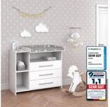 Vicco Wickelkommode Oskar, Wei&szlig;, 113 x 100 cm mit 3 gro&szlig;en Schubladen