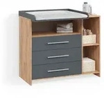 Livinity&reg; Wickelkommode Torino, Anthrazit/Sonoma/Sonoma, mit Schubladen grau 113 cm