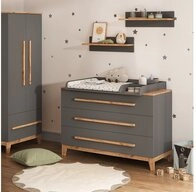 VitaliSpa&reg; Wickelkommode Malia, Grau/Artisan/Artisan, 133.2 x 98 cm mit 3...