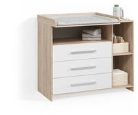 Livinity&reg; Wickelkommode Torino, Wei&szlig;/Sonoma/Sonoma, mit Schubladen