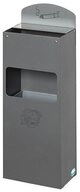 PROREGAL&reg; Aschenbecher Robuster Wandascher Schild 4L 55x14,5x22cm Silber