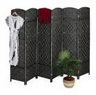 relaxdays Paravent Raumteiler 6-teilig (6 St), schwarz