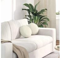 vidaXL Sitzkissen vidaXL Sitzkissen 2 stk. Samt Creme &Oslash;30 x 13 cm