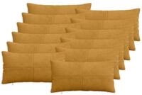 vidaXL Kissenbezug Kissenbezug 12 pcs ALMELO Gelb 40 x 80 cm Cord, (12 St&uuml;ck)