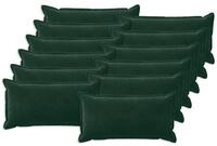 vidaXL Kissenbezug Kissenbezug 12 pcs HOUTEN Dunkelgr&uuml;n 40 x 80 cm Samt, (12...