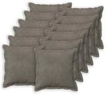 vidaXL Kissenbezug Kissenbezug 12 pcs HOUTEN Hellgrau 50 x 50 cm Samt, (12...