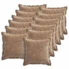 vidaXL Kissenbezug Kissenbezug 12 stk. HOUTEN Braun 50 x 50 cm Chenille-Stoff,...