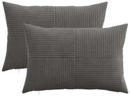 vidaXL Kissenbez&uuml;ge vidaXL Kissenbezug 2 pcs ALMELO Dunkelgrau 50 x 75 cm Cord