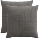 vidaXL Kissenbez&uuml;ge vidaXL Kissenbezug 2 pcs ALMELO Dunkelgrau 55 x 55 cm Cord
