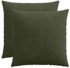 vidaXL Kissenbez&uuml;ge vidaXL Kissenbezug 2 pcs ALMELO Gr&uuml;n 60 x 60 cm Cord