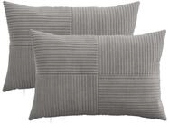 vidaXL Kissenbez&uuml;ge vidaXL Kissenbezug 2 pcs ALMELO Hellgrau 50 x 80 cm Cord