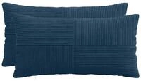 vidaXL Kissenbez&uuml;ge vidaXL Kissenbezug 2 pcs ALMELO Marineblau 40 x 80 cm Cord