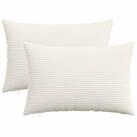 vidaXL Kissenbez&uuml;ge vidaXL Kissenbezug 2 pcs HEERLEN Creme 50 x 70 cm Cord