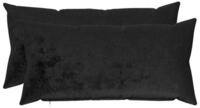 vidaXL Kissenbez&uuml;ge vidaXL Kissenbezug 2 pcs HEERLEN Schwarz 40 x 80 cm Flanell