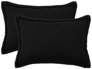 vidaXL Kissenbez&uuml;ge vidaXL Kissenbezug 2 pcs HOUTEN Schwarz 50 x 80 cm Boucl&eacute;