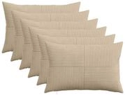 vidaXL Kissenbez&uuml;ge vidaXL Kissenbezug 6 pcs ALMELO Taupe 30 x 50 cm Cord