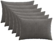 vidaXL Kissenbez&uuml;ge vidaXL Kissenbezug 6 pcs HEERLEN Dunkelgrau 50 x 70 cm Cord