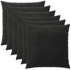 vidaXL Kissenbezug Kissenbezug 6 pcs HEERLEN Schwarz 60 x 60 cm Samt, (6 St&uuml;ck)