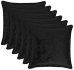 vidaXL Kissenbez&uuml;ge vidaXL Kissenbezug 6 pcs HOUTEN Schwarz 40 x 40 cm Flanell