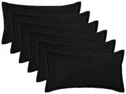 vidaXL Kissenbez&uuml;ge vidaXL Kissenbezug 6 pcs HOUTEN Schwarz 40 x 70 cm Boucl&eacute;