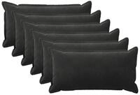 vidaXL Kissenbezug Kissenbezug 6 pcs HOUTEN Schwarz 40 x 80 cm Samt, (6 St&uuml;ck)