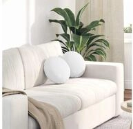 vidaXL Sitzauflage Sitzkissen 2 stk. Stoff Wei&szlig; &Oslash;30 x 13 cm, (2 St)