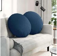 vidaXL Sitzkissen vidaXL Sitzkissen 2 stk. Stoff Blau &Oslash;60 x 21 cm