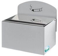 PROREGAL&reg; Aschenbecher Robuster Wandascher Schild 0,8L 20x20x12,5cm Silber
