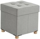relaxdays Stauraumhocker Hocker mit Stauraum, Hellgrau