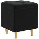vidaXL Barhocker Ottoman mit Stauraum Schwarz 40 x 40 x 45 cm Samt (1 St)
