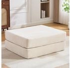 STILVORA Relaxsessel Kompressionshocker Ausklappbar zum Einzelsessel Cordstoff Beige