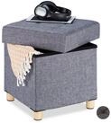 relaxdays Sitzhocker mit Stauraum (1 St), Dunkelgrau
