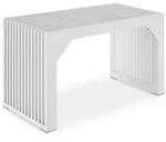tectake Sitzhocker Sitzbank, Lamellenoptik, 73 x 35 x 43 cm wei&szlig; 73,00 cm x...