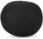 relaxdays Pouf Gestrickter Pouf (1-St), Dunkelgrau