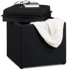 relaxdays Sitzhocker mit Stauraum (1 St), schwarz