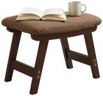 relaxdays Fu&szlig;hocker Holz & Stoff (1 St), braun