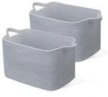 LuxusKollektion W&auml;schekorb W&auml;schekorb 63L Baumwolle Henkel Kleidung Spielzeug...