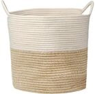 LuxusKollektion W&auml;schekorb Gro&szlig;er Baumwollseil-W&auml;schekorb 38x38cm Weizen -