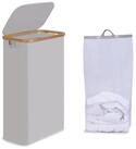 LuxusKollektion W&auml;schekorb W&auml;schekorb Deckel 75L Bambusgriffe Innentasche...