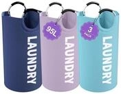LuxusKollektion W&auml;schekorb W&auml;schekorb 95L 3er Pack faltbar Griffe L-95L Lila +