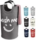 LuxusKollektion W&auml;schetonne W&auml;schekorb Faltbar Smiley W&auml;schesack Griff Oxford