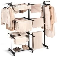 Vilde Turmw&auml;schest&auml;nder 130x64x172 cm XXL 78 Metall ausziehbar mit 3 Ebenen...