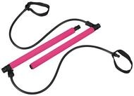 relaxdays Pilates-Ring Pilates Stange mit Widerstandsb&auml;ndern (3-tlg), Pink