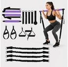 relaxdays Gymnastikst&auml;be Pilates Bar Kit mit Widerstandsb&auml;ndern (11-St), lila
