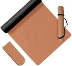 relaxdays Yogamatte mit Tragegurt 5 mm (2-St), braun