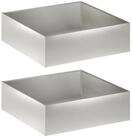 vidaXL Blumentopf Garten-Pflanzgef&auml;&szlig; 2 stk. Silber 80 x 80 x 30 cm Edelstahl...