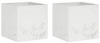 vidaXL Blumentopf Garten-Pflanzgef&auml;&szlig; 2 Stk. Wei&szlig; 50 x 50 x 49 cm (2 St)